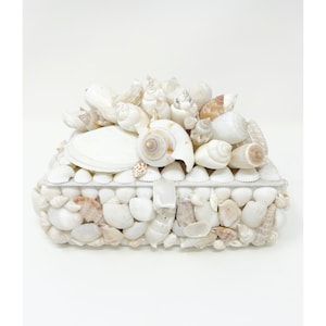 handmade white shell box