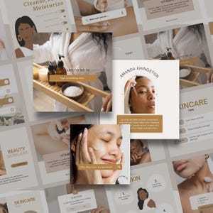 300 INSTAGRAM SKINCARE POST Bundle, Luxury Esthetician Ig Beauty Content, Editable Canva Template For Beauty Blogger, Influencers, Med Spas image 3