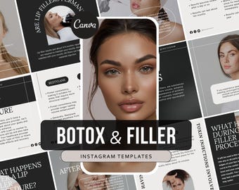 Aesthetic Nurse Instagram Templates | Botox & Filler Canva Posts