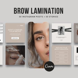 Brow Lamination Instagram Templates | Brows Canva Templates | Instagram ...