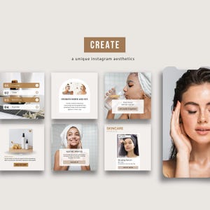 300 INSTAGRAM SKINCARE POST Bundle, Luxury Esthetician Ig Beauty Content, Editable Canva Template For Beauty Blogger, Influencers, Med Spas image 5