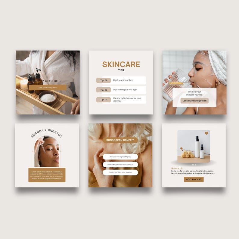 300 INSTAGRAM SKINCARE POST Bundle, Luxury Esthetician Ig Beauty Content, Editable Canva Template For Beauty Blogger, Influencers, Med Spas image 4