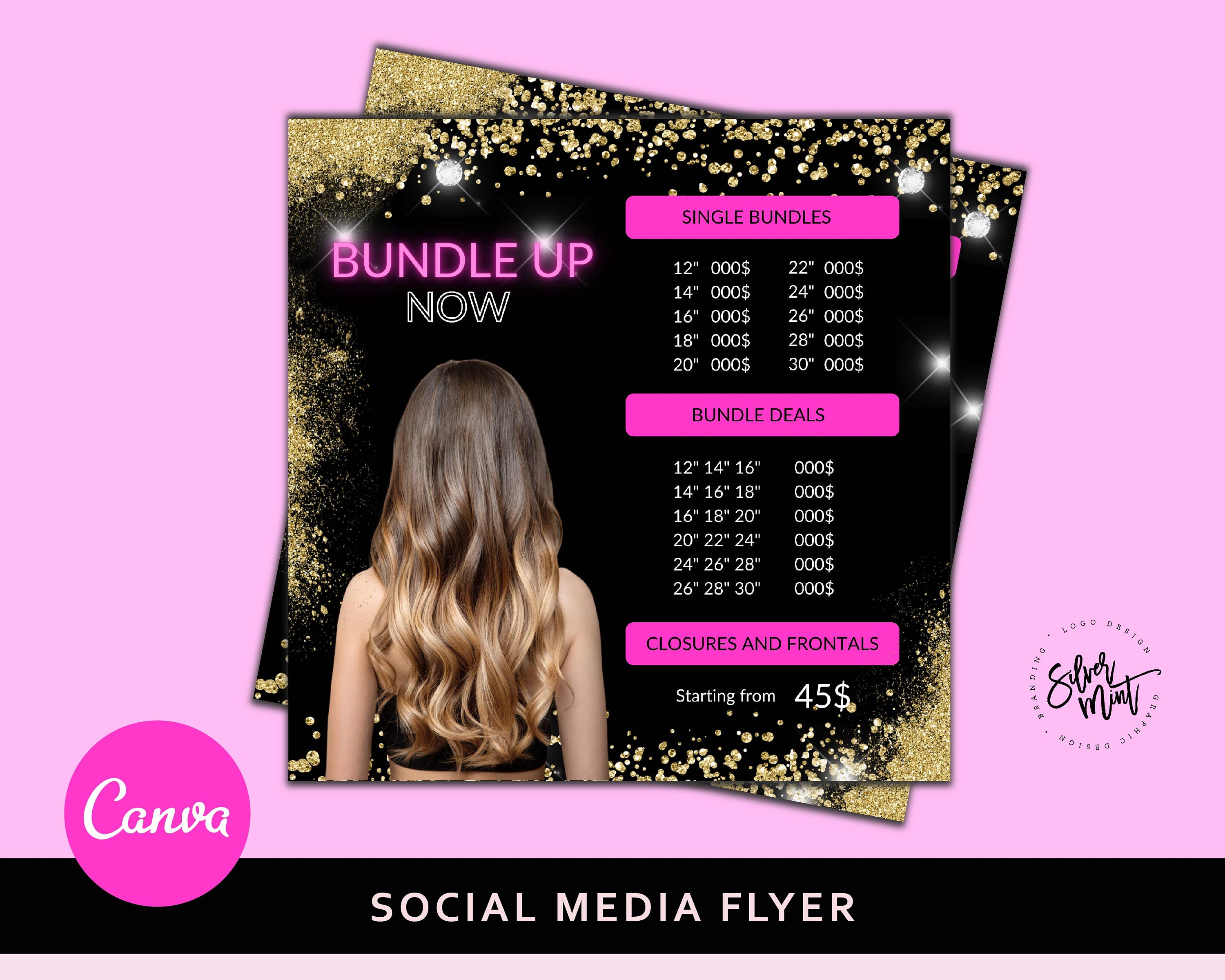 Business pricelist hair price guide diy price list Hair Etsy