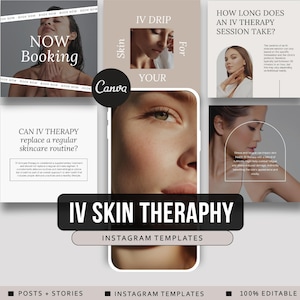 Iv Therapy IV Drip Instagram Templates | Nurse Injector and Esthetician Bundle | Iv Hydration & IV Therapy Templates | Med Spa Posts