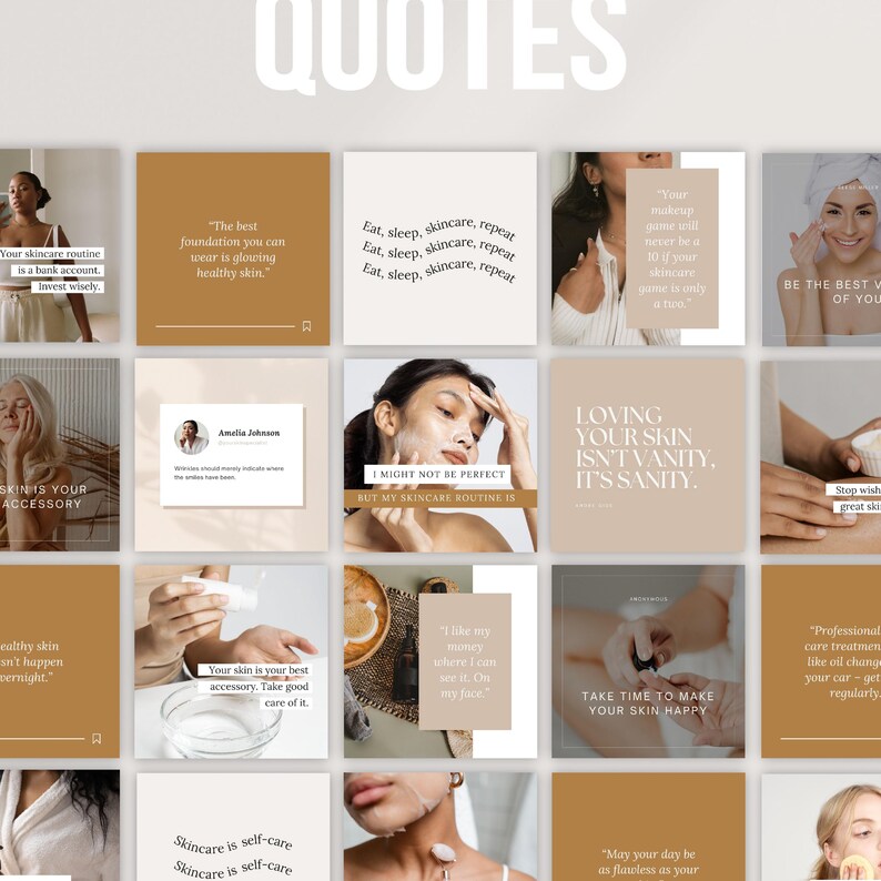 300 INSTAGRAM SKINCARE POST Bundle, Luxury Esthetician Ig Beauty Content, Editable Canva Template For Beauty Blogger, Influencers, Med Spas image 8