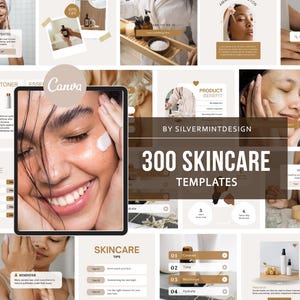 300 INSTAGRAM SKINCARE POST Bundle, Luxury Esthetician Ig Beauty Content, Editable Canva Template For Beauty Blogger, Influencers, Med Spas image 1