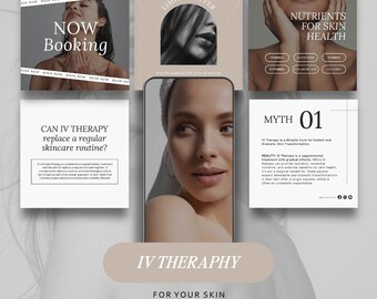 Nurse Injector Posts for Med Spa | Iv Therapy IV Drip Instagram Templates | Esthetician Bundle Iv Hydration & IV Therapy Templates