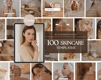 Dark skincare posts Skincare Esthetician Instagram Template, Skincare Posts Beauty instagram post, Skin Canva Template, Skincare bundle