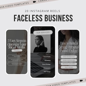 Faceless reels instagram templates | instagram aesthetic reels | social media instagram reels | canva video reels template | tik tok videos