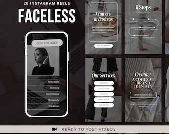 Dark Aesthetic Faceless Instagram Reels | Canva Video Templates (Digital Download)