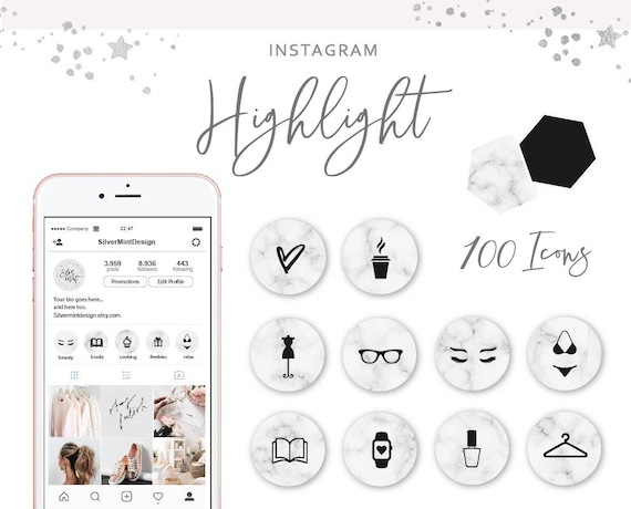 100 instagram highlights instagram story highlight icons | Etsy