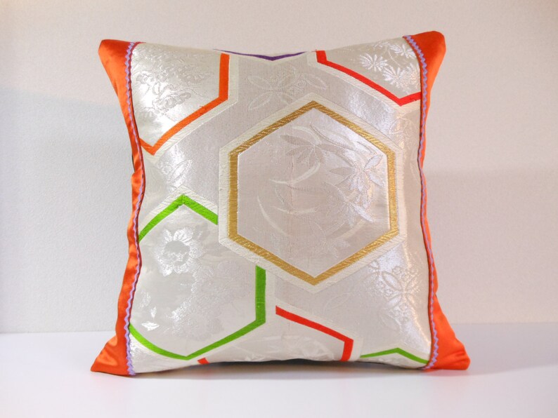 Japanese Silk Kimono Obi Pillow 396 Decorative Pillow Etsy
