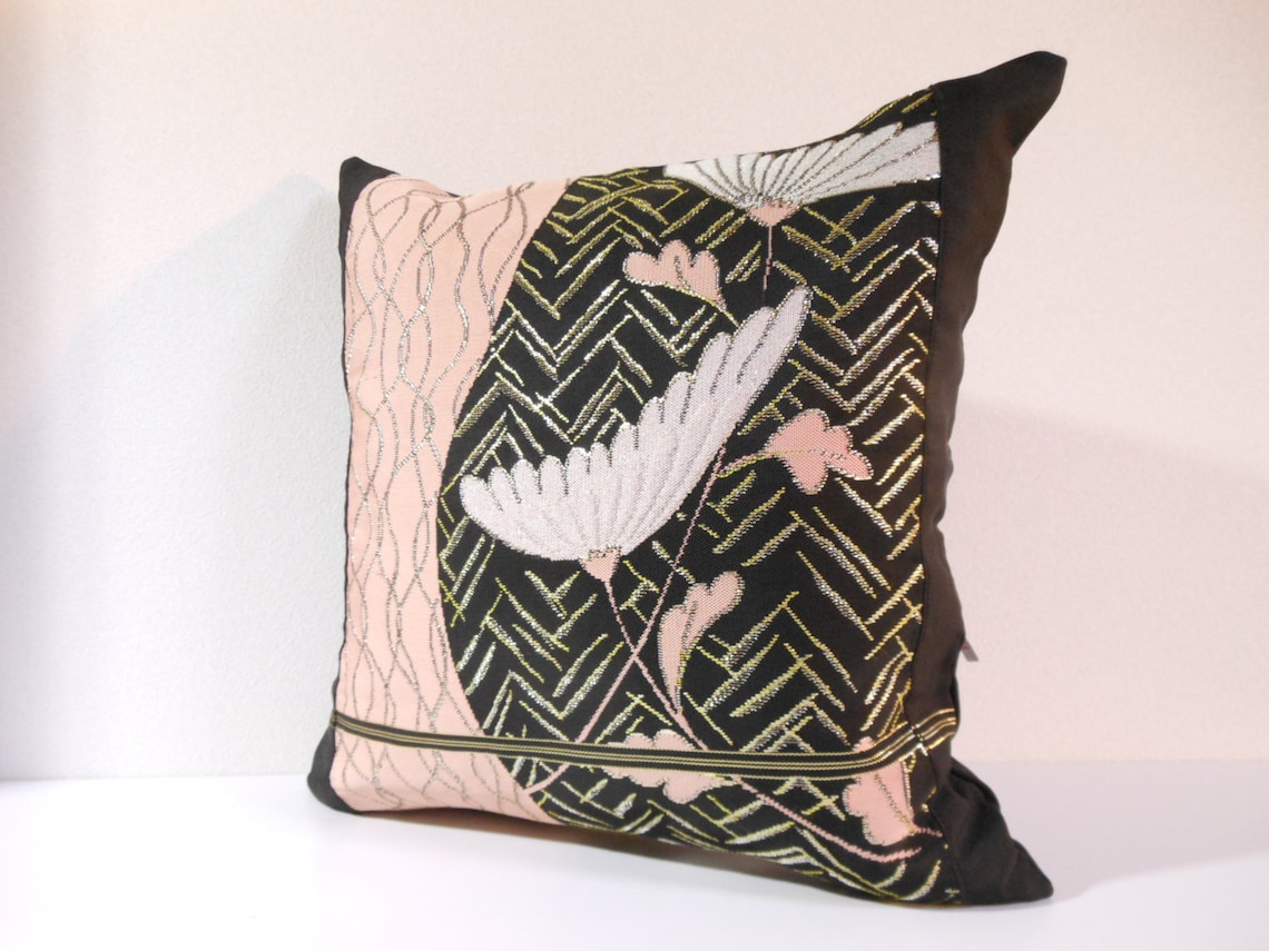 Japanese Silk Kimono Obi Pillow 499 Decorative Pillow Etsy