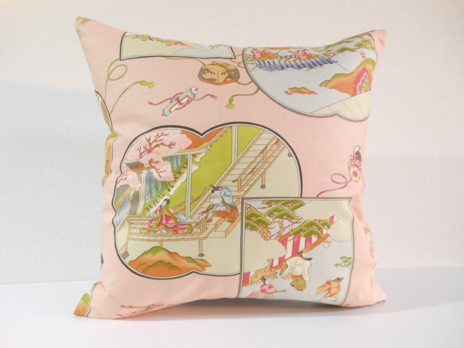 Japanese Fabric Pillow 150 Decorative Pillow 16x16 ,accent Pillows
