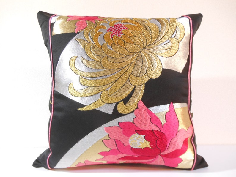 Japanese Silk Kimono Obi Pillow 317 Decorative Pillow Etsy