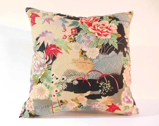 Japanese Fabric Pillow 271 Decorative Pillow 16x16 Etsy