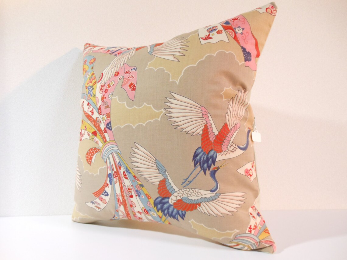 Japanese Fabric Pillow 116 Decorative Pillow 16x16 ,accent Pillows