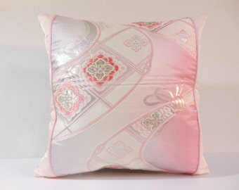 Japanese Silk Kimono Obi Pillow | 304 | decorative pillow | 16x16 |,accent pillows,throw pillows,sofa pillows,couch pillows,designer pillows