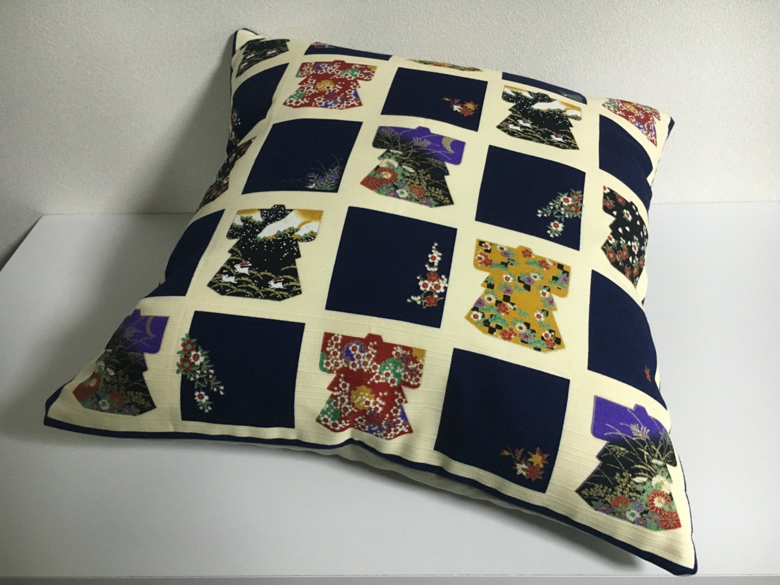 Japanese Fabric Pillow 266 Decorative Pillow 18x18 ,accent Pillows
