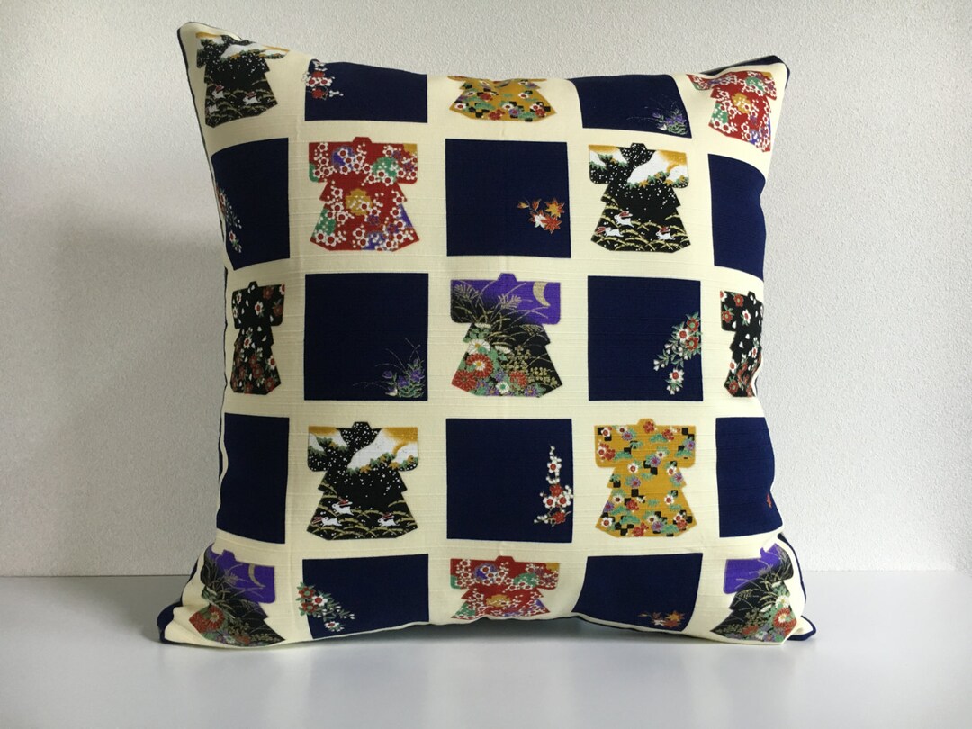 Japanese Fabric Pillow 266 Decorative Pillow 18x18 ,accent Pillows