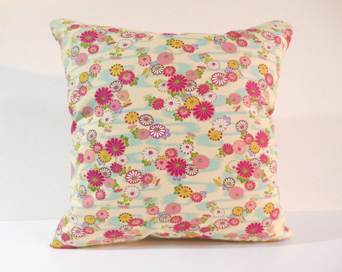 Japanese Fabric Pillow 019 Decorative Pillow 16x16 ,accent Pillows
