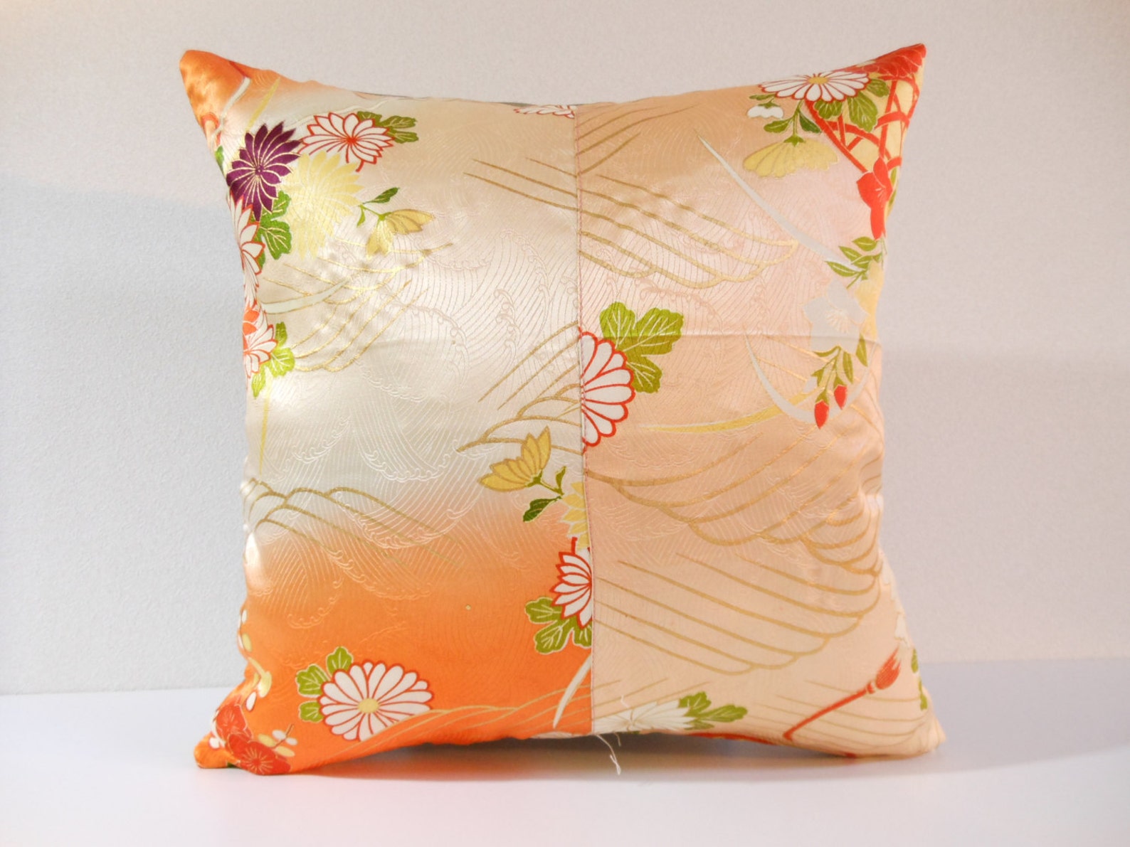 Japanese Kimono Pillow 337 Decorative Pillow 16x16 ,accent Pillows