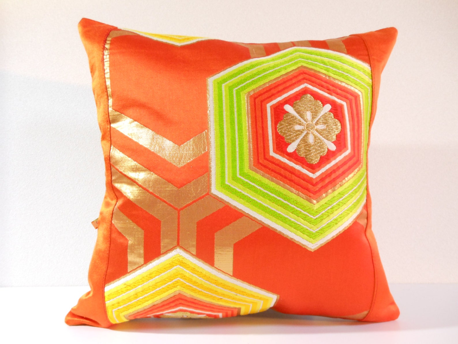 Japanese Silk Kimono Obi Pillow 463 Decorative Pillow Etsy