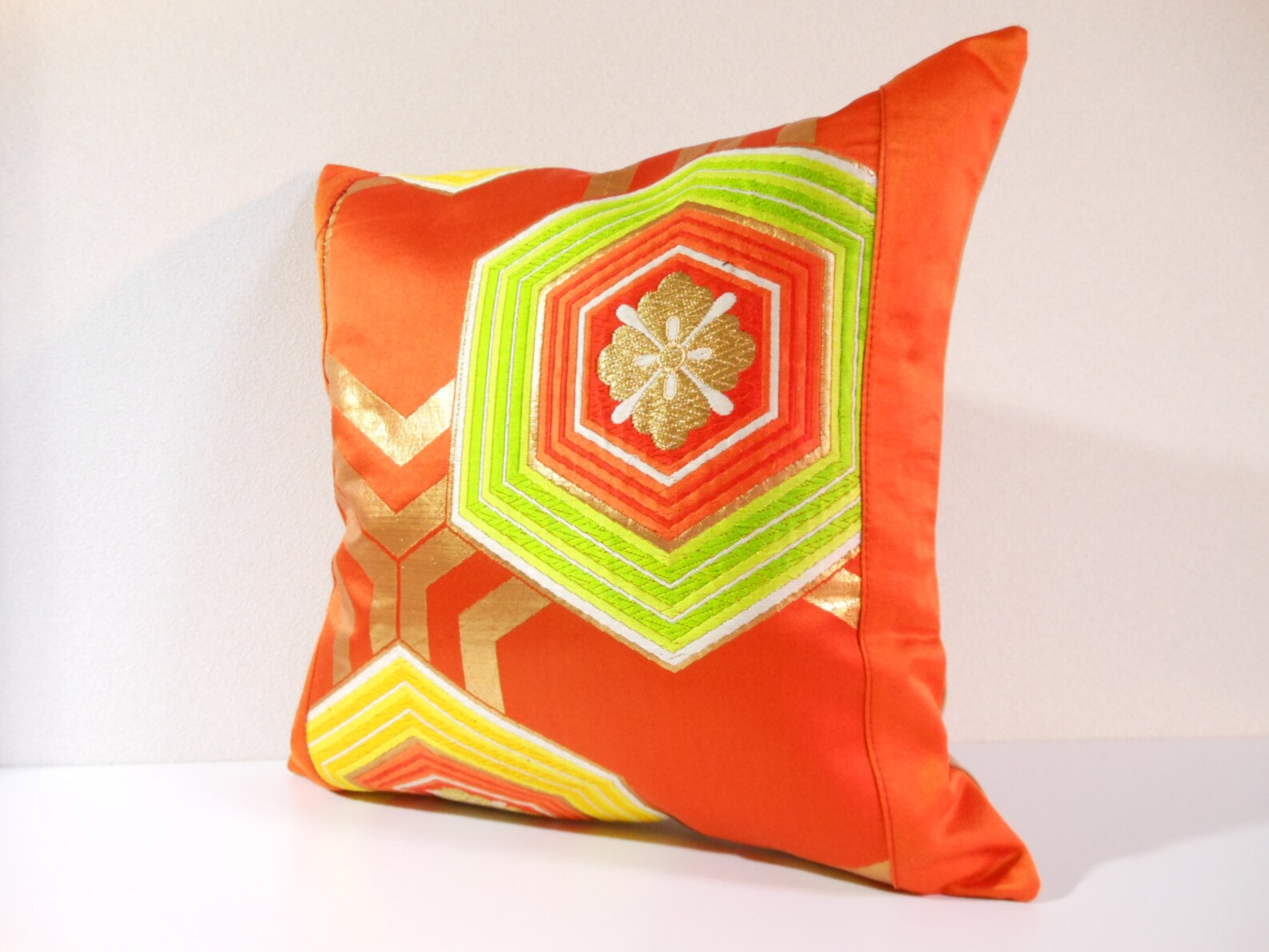 Japanese Silk Kimono Obi Pillow 463 Decorative Pillow Etsy