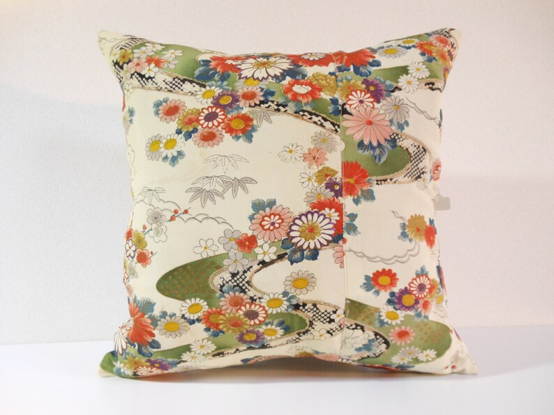 Japanese Kimono Pillow 104 Decorative Pillow 16x16 ,accent Pillows