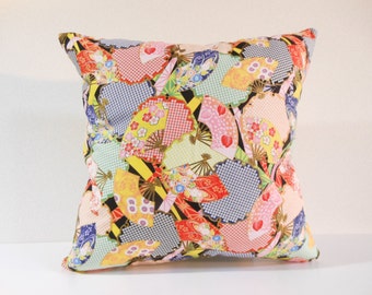 Japanese Fabric Pillow | 021 | decorative pillow | 16x16 |,accent pillows,throw pillows,sofa pillows,couch pillows,throw,designer pillows