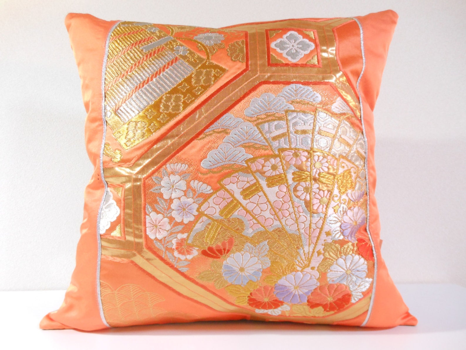 Japanese Silk Kimono Obi Pillow 423 decorative pillow Etsy 日本
