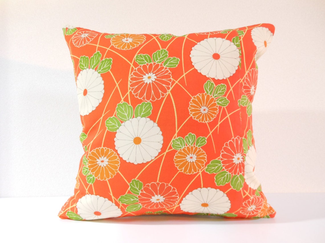 Japanese Fabric Pillow 285 Decorative Pillow 16x16 ,accent Pillows