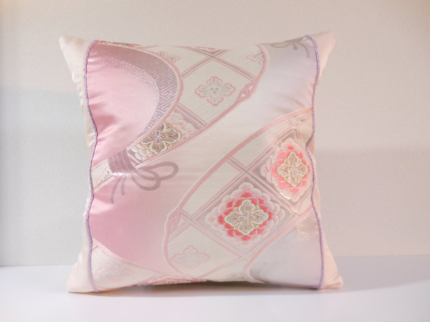 Japanese Silk Kimono Obi Pillow 303 Decorative Pillow Etsy