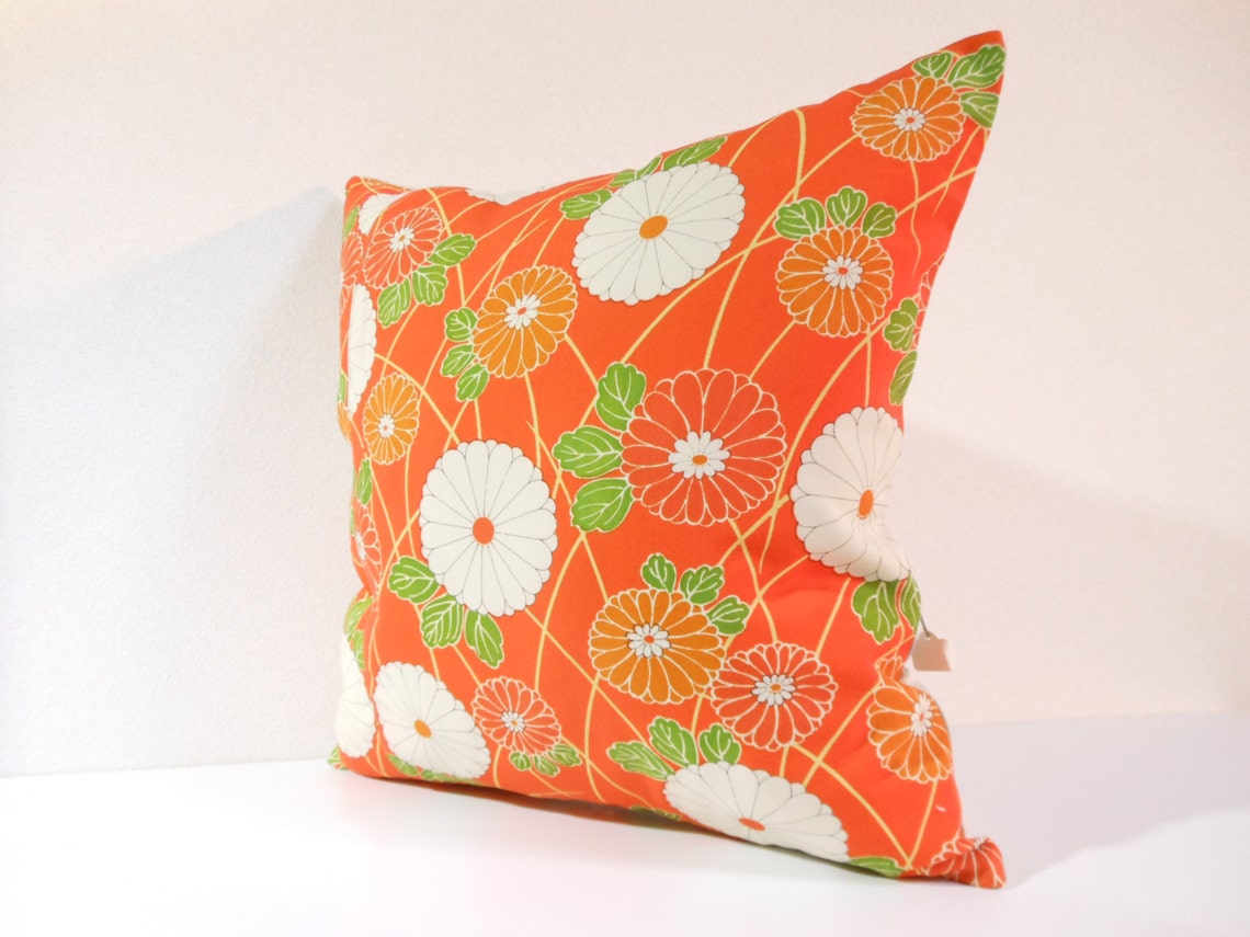Japanese Fabric Pillow 282 Decorative Pillow 16x16 ,accent Pillows