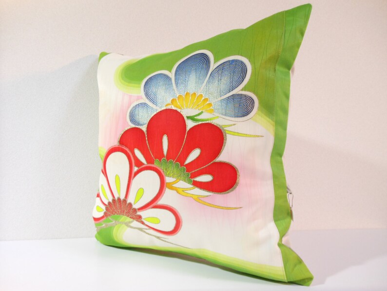 Japanese Kimono Pillow 159 decorative pillow 16x16 ,accent pillows,throw pillows,sofa pillows,couch pillows,throw,designer pillows 画像 4