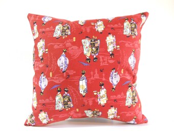 Japanese Fabric Pillow | 024 | decorative pillow | 16x16 |,accent pillows,throw pillows,sofa pillows,couch pillows,throw,designer pillows