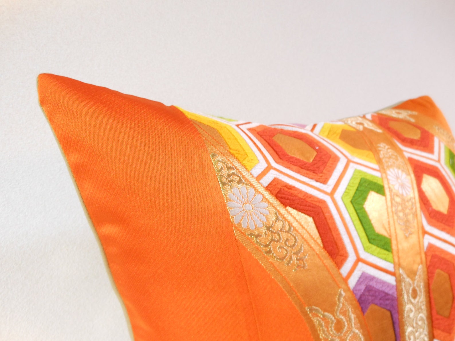 Japanese Silk Kimono Obi Pillow 488 Decorative Pillow Etsy