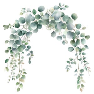 20 groen bladeren boog clipart l bruiloft eucalyptus botanische l jpg digitale download l afdrukbare aquarel clipart