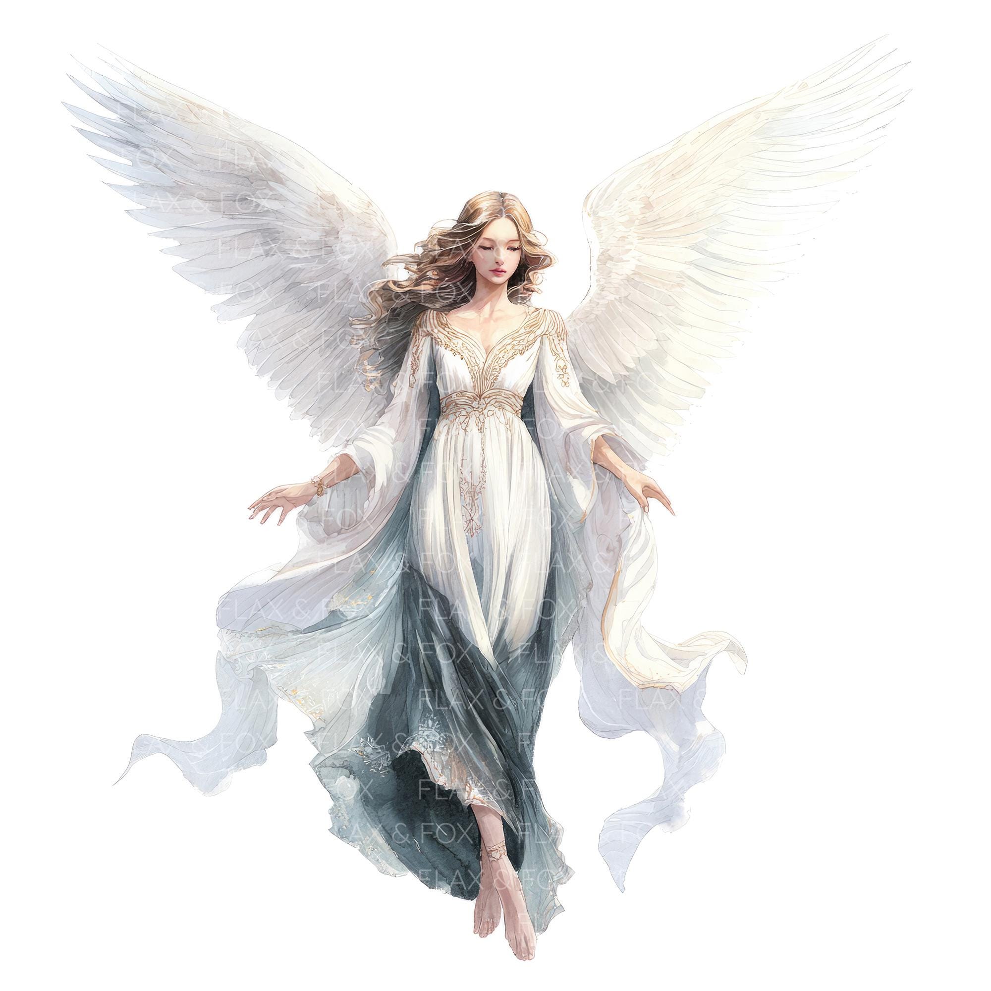 women's flowy angel dress A-Line Wedding Dress With Angel Wings – HAREM's Brides main image 0