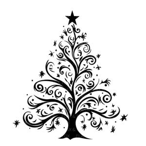 10 cliparts de sapin de Noël l décoration de Noël à feuilles persistantes l téléchargement numérique JPG l Clipart imprimable à l'encre noire l journal indésirable l créations artisanales en papier