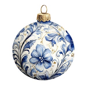 12 Blue Bauble Christmas Decor Clipart l Kerstkaart l JPG digitale download l Afdrukbare aquarel clipart l Junk Journal l Paper Craft