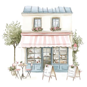 14 Cute Paris Cafe Clipart l França Viagem Arquitetura l JPG Download Digital l Printable Watercolor Clipart l Junk Journal l Paper Craft