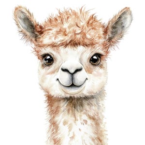 10 lama baby clipart l schattig lama portret l JPG digitale download l afdrukbare aquarel clipart l ongewenste dagboek l papier ambachtelijke