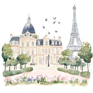 12 cliparts mignons de la ville de Paris l France voyage Architecture l téléchargement numérique JPG l Clipart aquarelle imprimable l Junk Journal l artisanat en papier