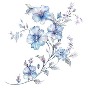 12 antieke paarse bloemen ornament clipart l aquarel bloemen l jpg digitale download l afdrukbare aquarel clipart
