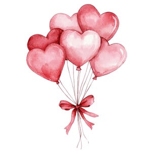 14 hart ballonnen clipart l Valentijnsdag kaart decor l liefde l jpg digitale download l afdrukbare aquarel l junk Journal l papier ambachtelijke