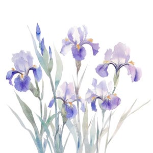 10 iriserende clipart l Abstracte paarse bloemen l JPG digitale download l Afdrukbare aquarel clipart l Junk Journal l Paper Craft