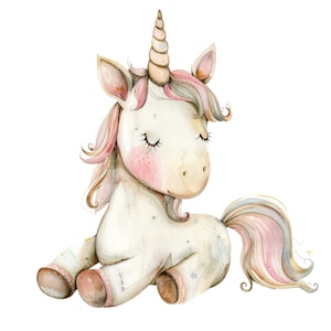 10 imágenes prediseñadas de unicornio bebé l Linda caricatura mágica l Descarga digital JPG l Imágenes prediseñadas de acuarela imprimibles l Diario basura l Manualidades de papel