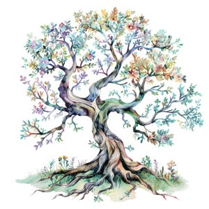10 betoverde boom clipart l Magical Tree Heart l JPG digitale download l Afdrukbare aquarel clipart l Junk Journal l Paper Craft