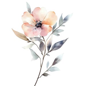 14 fleurs abstraites Clipart l aquarelle florale pastel l téléchargement numérique JPG l Clipart aquarelle imprimable l Junk Journal l artisanat en papier